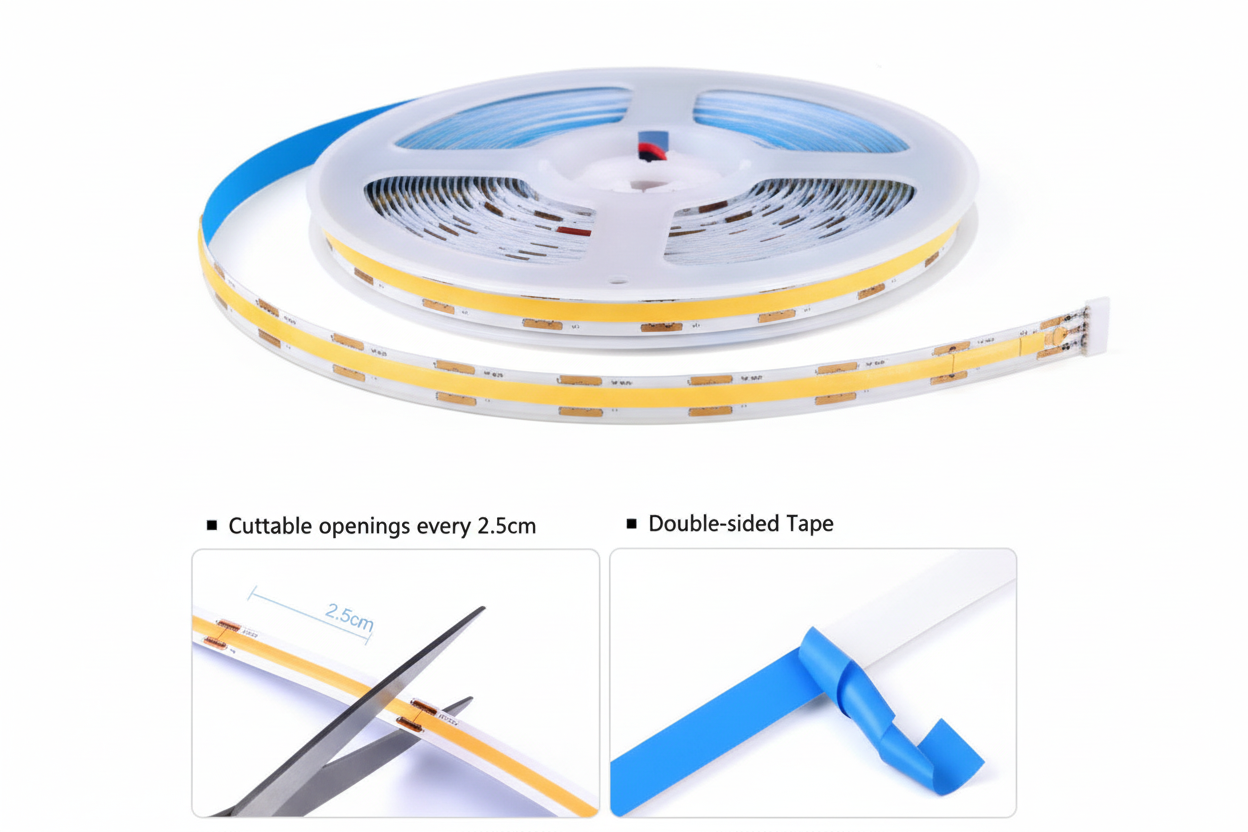 Bande LED COB Tactile à Intensité Réglable