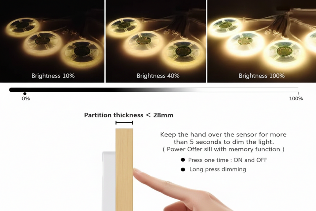 Bande LED COB Tactile à Intensité Réglable